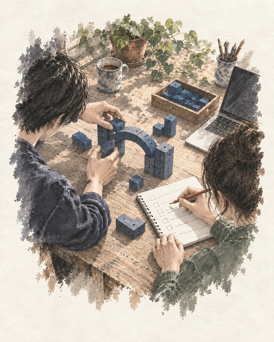 How to Ship AI Slop into Production conceptual watercolor illustration