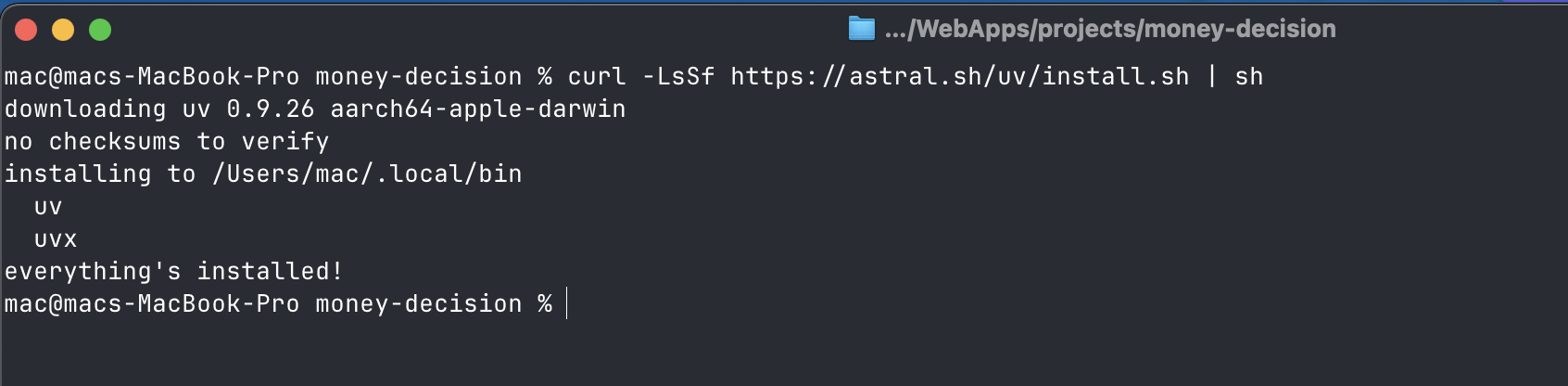 Verify uvx is available